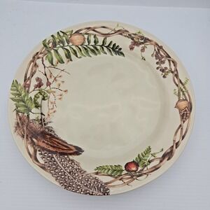 Juliska Forest Walk Dinner Plates 11-inch Feathers Autumn Thanksgiving, Multiple
